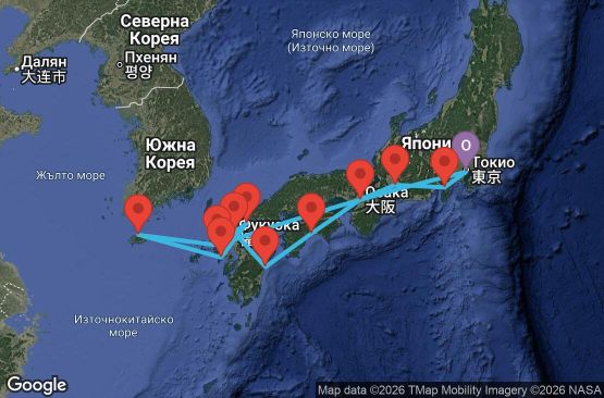 Маршрут на круиз 11 дни Япония - JADO11CNNTOKTOK