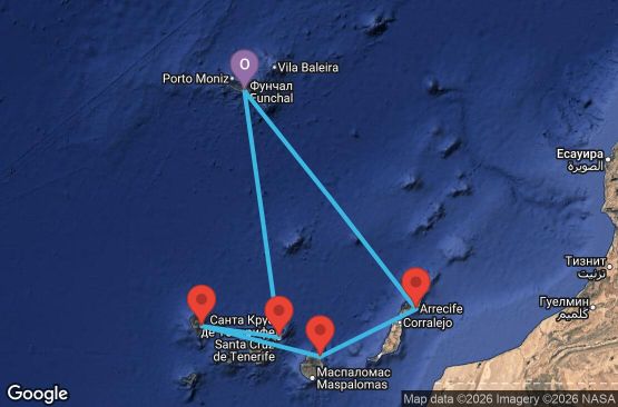 Маршрут на круиз 7 дни Португалия, Испания - UYZK
