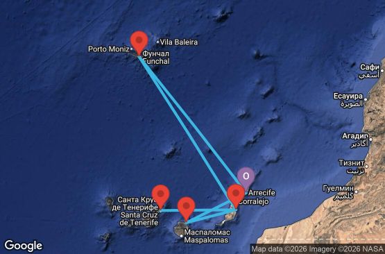 Маршрут на круиз 7 дни Испания, Португалия - UYZL