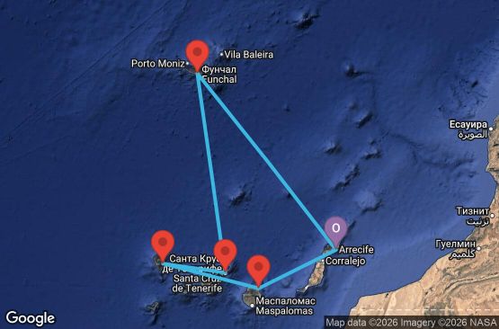 Маршрут на круиз 7 дни Испания, Португалия - UYZG