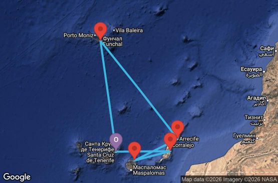 Маршрут на круиз 7 дни Испания, Португалия - UYZH