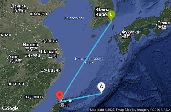 Маршрут на круиз 3 дни Япония, Тайван, Южна Корея - OHA03A21