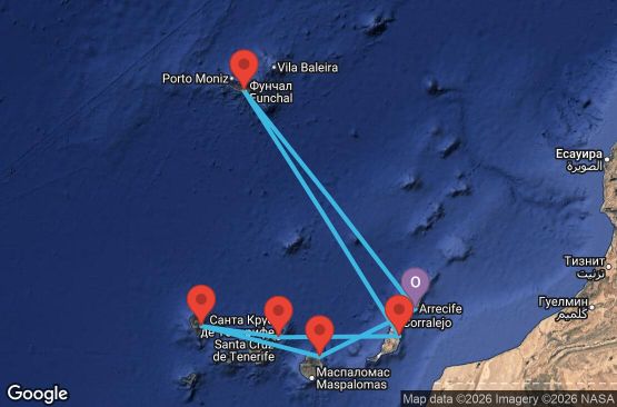 Маршрут на круиз 7 дни Испания, Португалия - UYZR