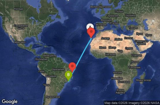 Маршрут на круиз 12 дни Португалия, Испания, Бразилия - UZ0P