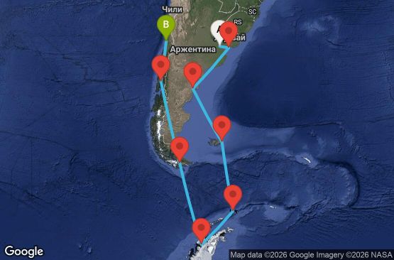 Маршрут на круиз South America Product (BUE/SAI) - STSA15CNNBUESAI