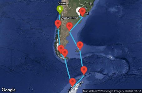 Маршрут на круиз South America Product (BUE/SAI) - STAR16CNNBUESAI