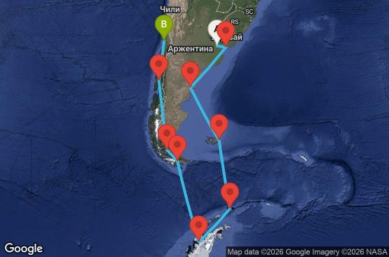 Маршрут на круиз South America Product (BUE/SAI) - STAR16CNNBUESAI