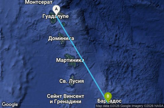 Маршрут на круиз 2 дни Гваделупа, Барбадос - UYJI