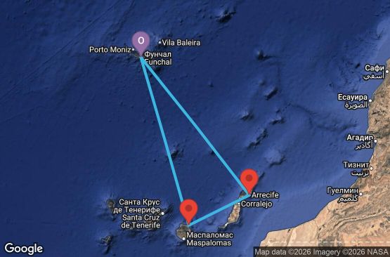 Маршрут на круиз 5 дни Португалия, Испания - FNC05A05