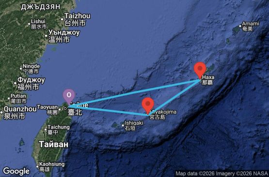 Маршрут на круиз Taiwan, Japan - KEE04A0P