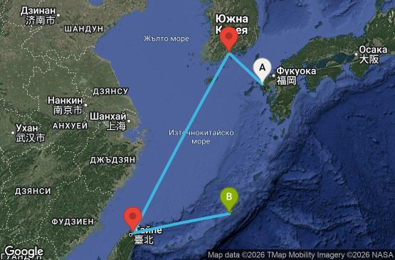 Маршрут на круиз Taiwan, Japan - SSB04A01