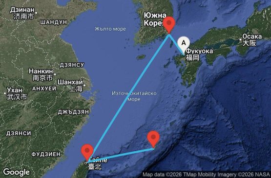 Маршрут на круиз Japan, South Korea, Taiwan - FUK05A0C