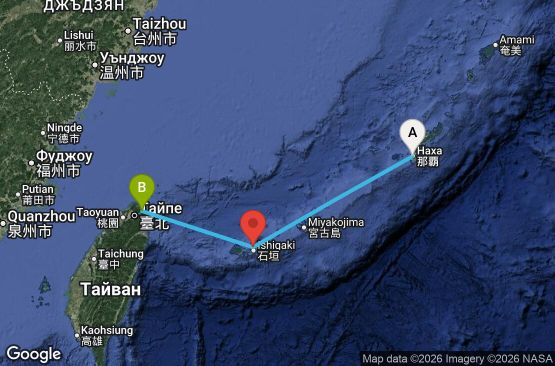 Маршрут на круиз Japan, Taiwan - OHA02A10