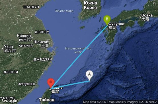 Маршрут на круиз Japan, Taiwan - OHA03A22