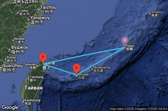 Маршрут на круиз Japan, Taiwan - OHA03A24