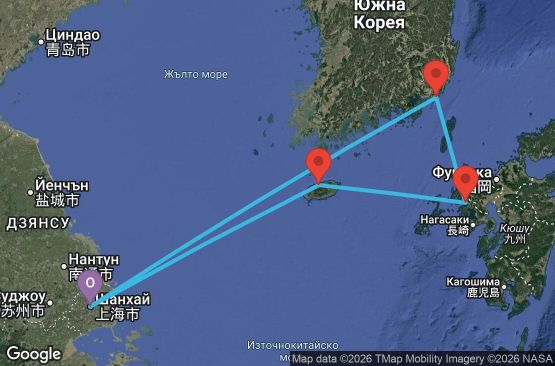 Маршрут на круиз 5 дни Китай, Южна Корея, Япония - UZ7U