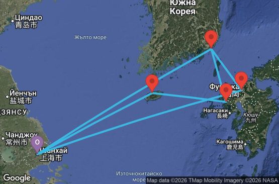 Маршрут на круиз 10 дни Китай, Южна Корея, Япония - UZ7S
