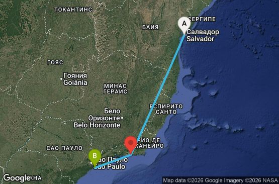 Маршрут на круиз 4 дни Бразилия - UY81