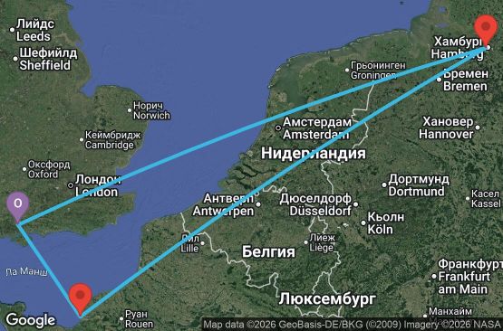 Маршрут на круиз 5 дни Великобритания, Франция, Германия - UZ1S