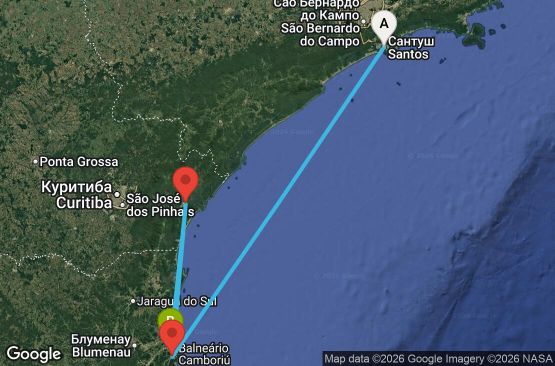 Маршрут на круиз 3 дни Бразилия - UZ8F