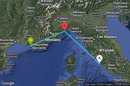 Маршрут на круиз Italy, France - CIV02A1H