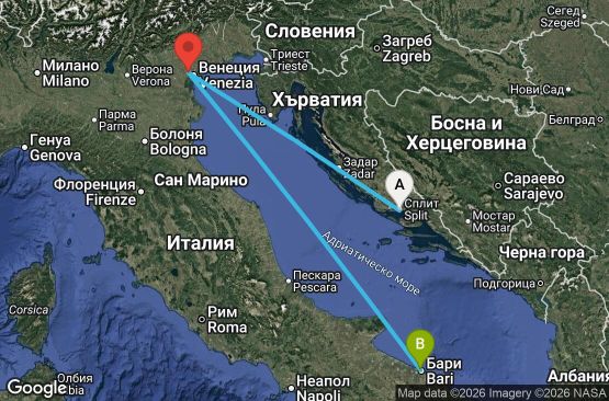 Маршрут на круиз 2 дни Хърватия, Италия - UZ92