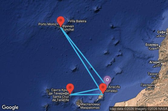 Маршрут на круиз 5 дни Испания, Португалия - UZ06