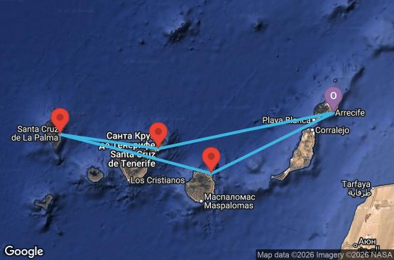 Маршрут на круиз 4 дни Испания - UYZV