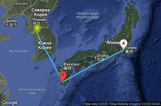 Маршрут на круиз 4 дни Япония, Южна Корея - UZ78