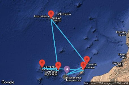 Маршрут на круиз 7 дни Испания, Португалия - LPA07A1J