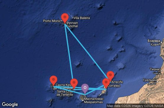 Маршрут на круиз 7 дни Испания, Португалия - LPA07A1G