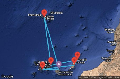 Маршрут на круиз 7 дни Испания, Португалия - LPA07A1I