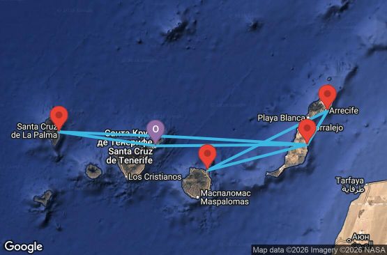 Маршрут на круиз 7 дни Испания - TCI07A2D