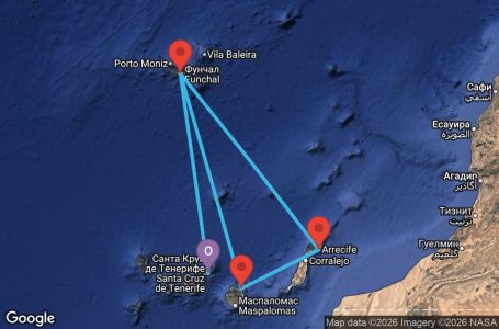 Маршрут на круиз 7 дни Испания, Португалия - TCI07A2B