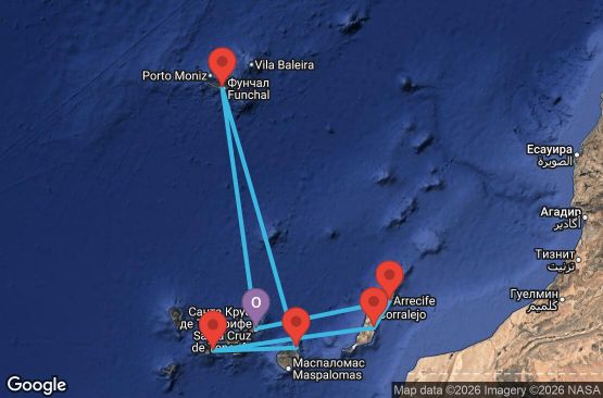 Маршрут на круиз 7 дни Испания, Португалия - TCI07A2C
