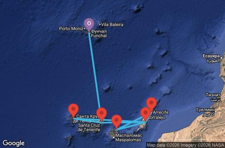 Маршрут на круиз 10 дни Португалия, Испания - FNC10A01