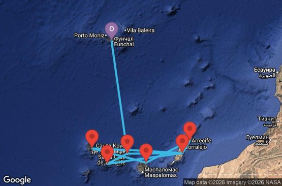 Маршрут на круиз 7 дни Португалия, Испания - FNC09A00