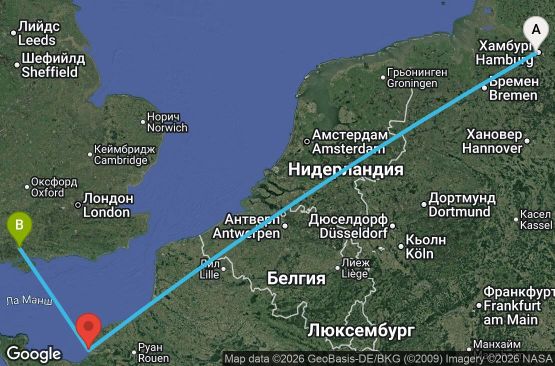 Маршрут на круиз 3 дни Германия, Франция, Великобритания - UVUJ