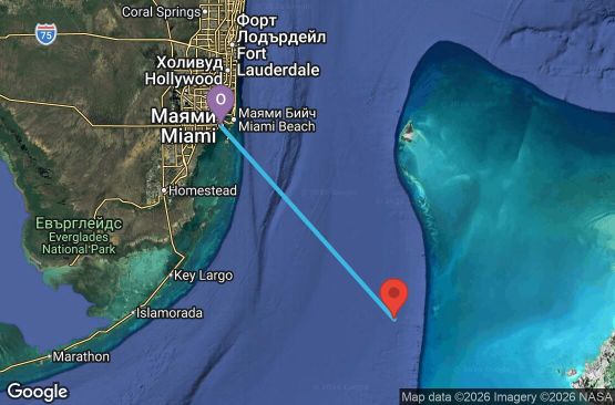 Маршрут на круиз 3 дни САЩ, Бахамските острови - UVCO