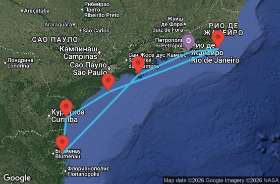 Маршрут на круиз 7 дни Бразилия - UZ8J