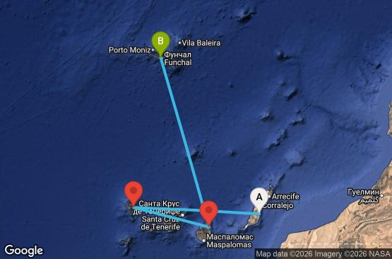 Маршрут на круиз 7 дни Испания, Португалия - UVRF