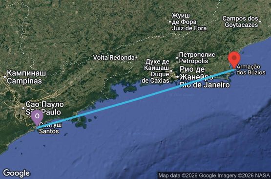 Маршрут на круиз 3 дни Бразилия - UYEI