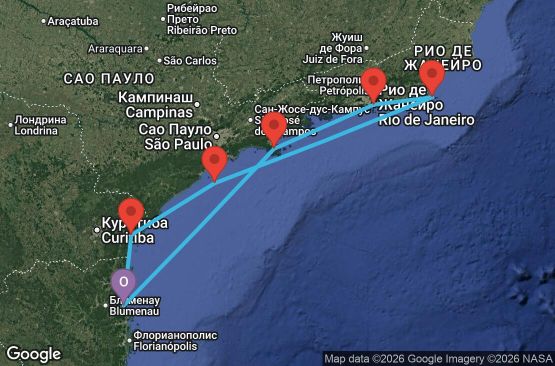 Маршрут на круиз 7 дни Бразилия - UZ8G