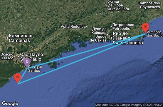 Маршрут на круиз 4 дни Бразилия - UYEF