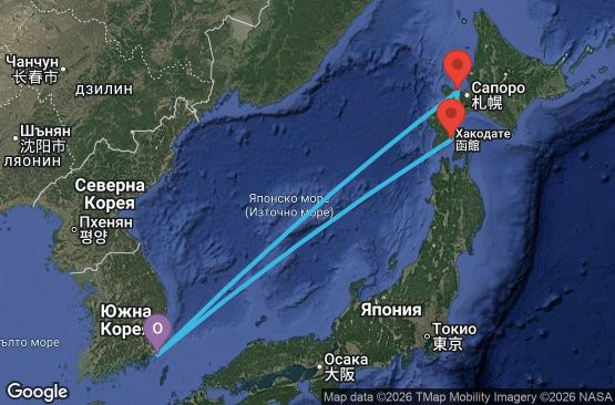 Маршрут на круиз South Korea, Japan - PUS06A0A