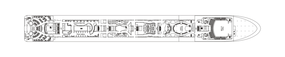 Палуба 7 Maestoso на круизен кораб MSC Musica - разположение на каюти, ресторанти, места за забавления и спорт