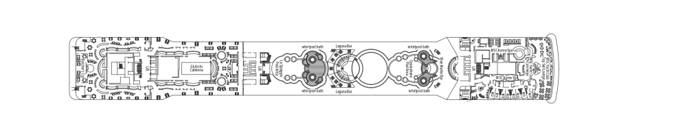 Палуба 13 Vivace на круизен кораб MSC Musica - разположение на каюти, ресторанти, места за забавления и спорт