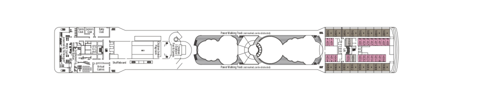 Палуба 14 Capriccio на круизен кораб MSC Musica - разположение на каюти, ресторанти, места за забавления и спорт