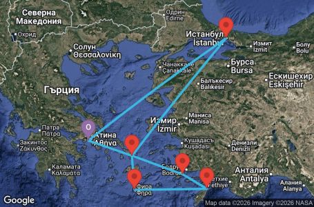 Маршрут на круиз Greece, Turkey - ATH07A28