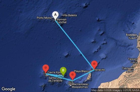 Маршрут на круиз 5 дни Португалия, Испания - UYZU